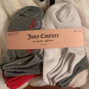 Juicy couture little girls socks 7-10 10 pack nwt